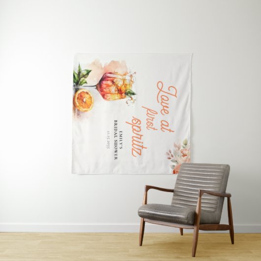 Love at First Spritz Bridal Shower Backdrop タペストリー (インサイチュ(横))