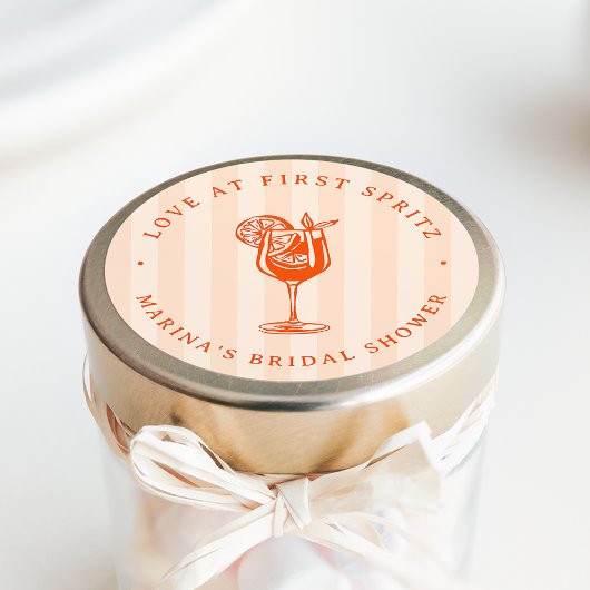 Love at First Spritz Bridal Shower Favor ラウンドシール