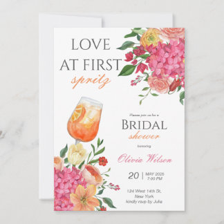 Love at First Spritz Bridal Shower Invitation 招待状