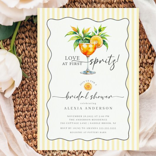 Love at First Spritz Bridal Shower Invitation 招待状
