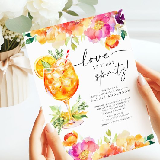 Love at First Spritz Bridal Shower Invitation 招待状