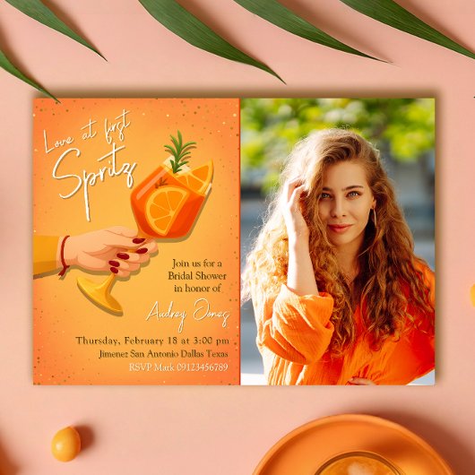 Love at First Spritz Bridal Shower Invitation 招待状