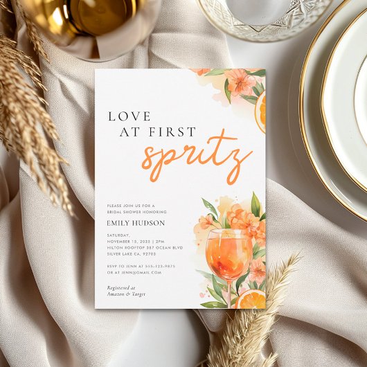 Love at First Spritz Bridal Shower Invitation 招待状