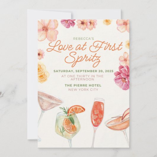 Love at First Spritz Bridal Shower Invitation 招待状 (正面)