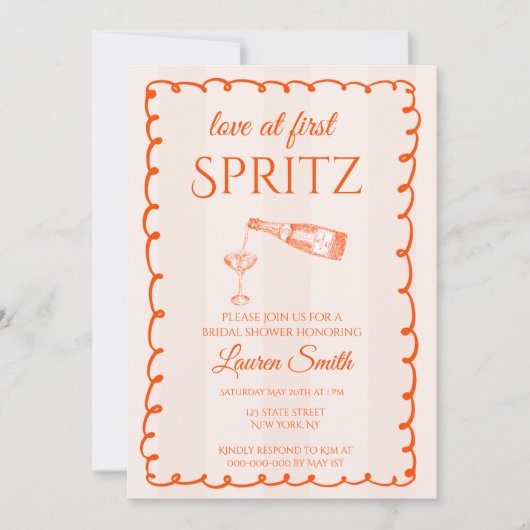 Love at First Spritz Bridal Shower Invitation 招待状 (正面)