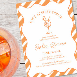Love at First Spritz Bridal Shower Italian Aperol  招待状