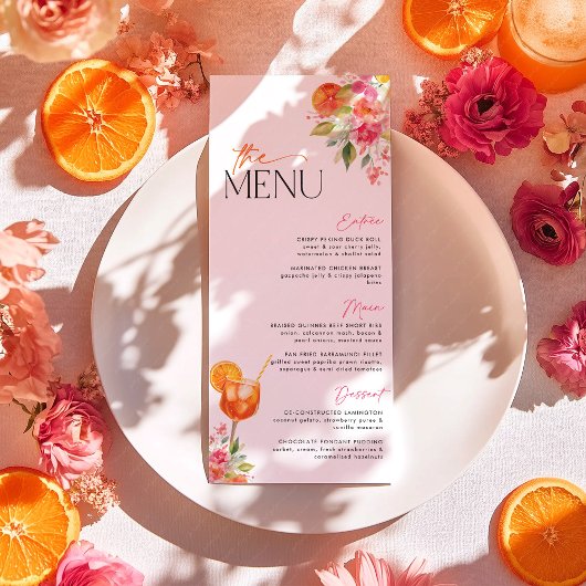Love at First Spritz Citrus Bridal Shower Menu メニュー