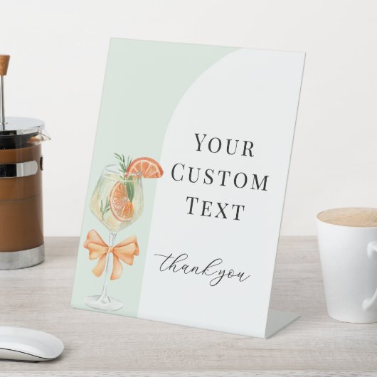 Love At First Spritz Custom Text Bridal Shower 台座サイン (インサイチュ)