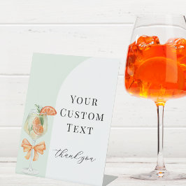 Love At First Spritz Custom Text Bridal Shower 台座サイン
