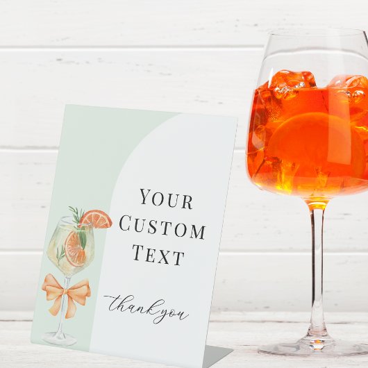 Love At First Spritz Custom Text Bridal Shower 台座サイン