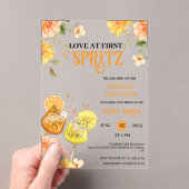 Love at First Spritz Floral Cocktail Bridal Shower アクリル招待状 (インサイチュ (ポータブル))