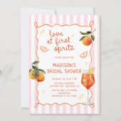 Love At First Spritz Hand Drawn Bridal Shower 招待状 (正面)