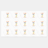 Love at first spritz orange black bridal shower gl ラベル (シート)