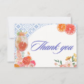 Love at first spritz orange bridal shower サンキューカード (正面)