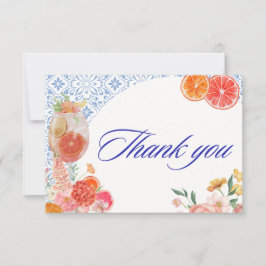 Love at first spritz orange bridal shower サンキューカード