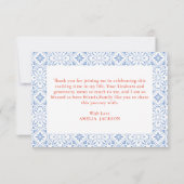 Love at first spritz orange bridal shower サンキューカード (裏面)