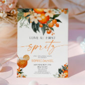 Love At First Spritz Spritzer Orange Bridal Shower 招待状