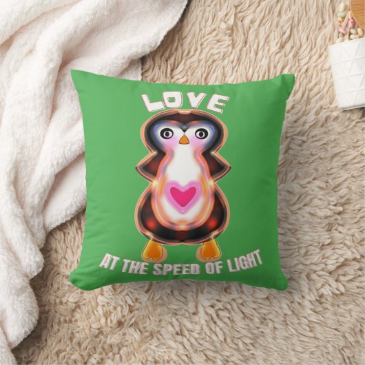Love at the Speed of Light Penguin Gift クッション (ブランケット)