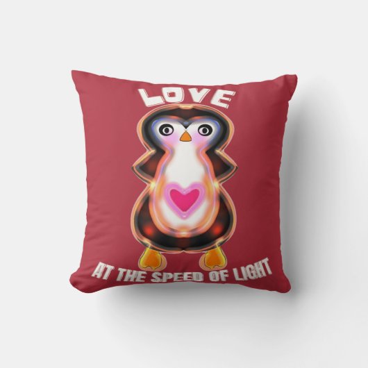 Love at the Speed of Light Penguin Gift クッション (正面)