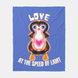 Love at the Speed of Light Penguin Gift フリースブランケット