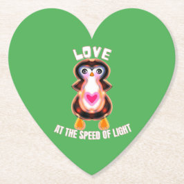 Love at the Speed of Light Penguin Gift ペーパーコースター