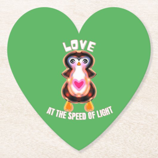 Love at the Speed of Light Penguin Gift ペーパーコースター (正面)