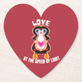 Love at the Speed of Light Penguin Gift ペーパーコースター