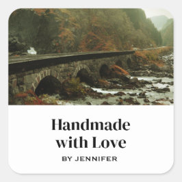 Love Autumn ForestとRiverの写真で手作り スクエアシール