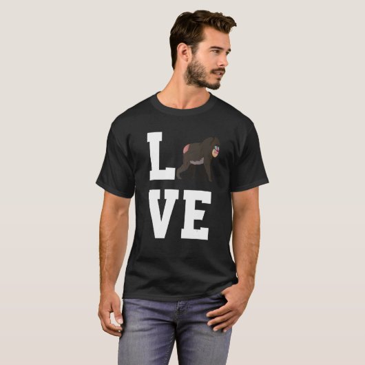 Love Baboon Apparel Monkey  Ape Tシャツ (正面フル)