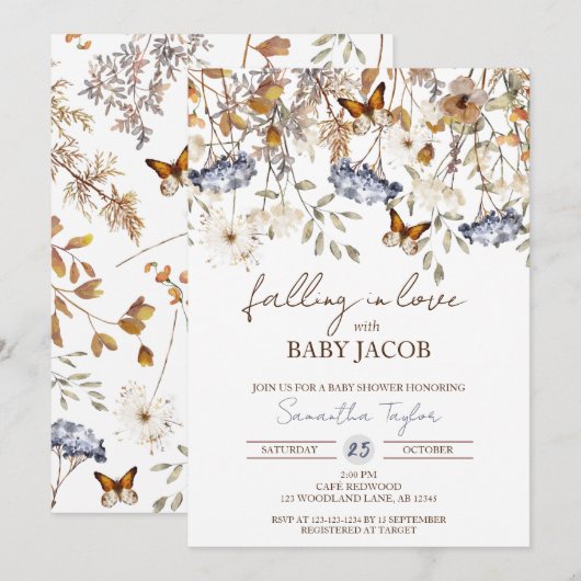 Love Baby Shower招待状 招待状 (正面/裏面)