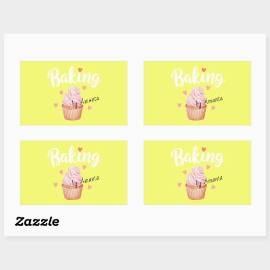 Love Baking Sticker 長方形シール (シート)