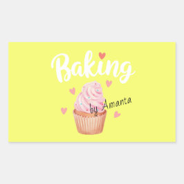 Love Baking Sticker 長方形シール
