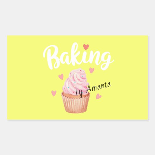 Love Baking Sticker 長方形シール (正面)