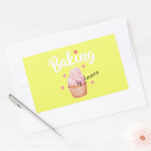 Love Baking Sticker 長方形シール (封筒)