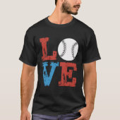 LOVE Baseball Grunge Design – Retro Distressed Tシャツ (正面)