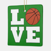 LOVE Basketball Red and Green Christmas Basketball セラミックオーナメント (左)