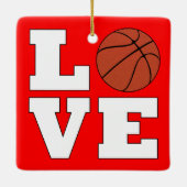 LOVE Basketball Red and Green Christmas Basketball セラミックオーナメント (裏面)