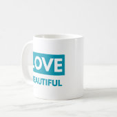 Love beautiful コーヒーマグカップ (正面左)