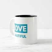 Love beautiful ツートーンマグカップ (正面左)