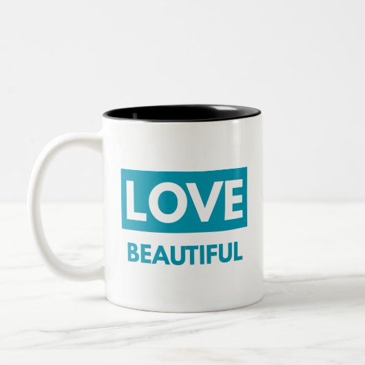 Love beautiful ツートーンマグカップ (左)