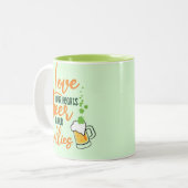 Love & Beer St. Patrick’s Day Fun-61146 Hoodie ツートーンマグカップ (正面左)