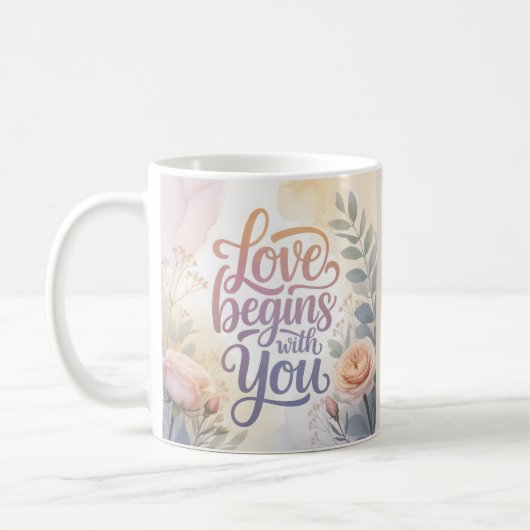 Love begins with you valentine コーヒーマグカップ (左)