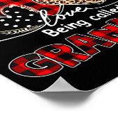 Love being called grandma red plaid grandmom ポスター (角)