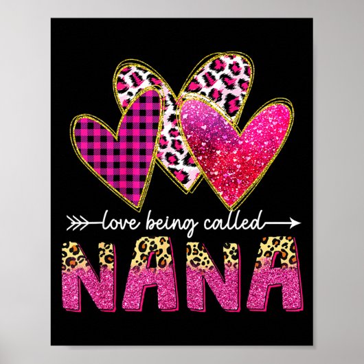 Love being called nana grandma valentine mothers ポスター (正面)