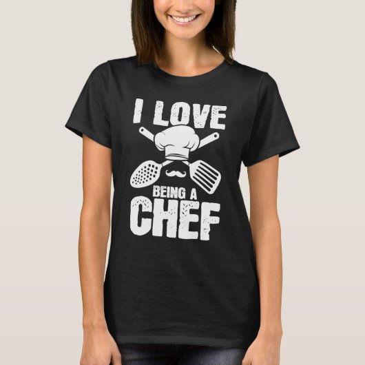 Love Being Chef Cooking  Expert Cook Culinary Grap Tシャツ (正面)