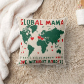 Love Beyond縁ど: World Map Mama & Meデザイン クッション (ブランケット)