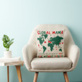 Love Beyond縁ど: World Map Mama & Meデザイン クッション (椅子)