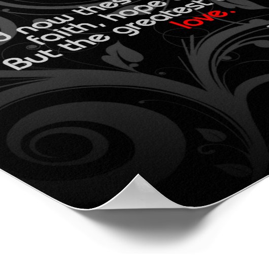 Love Bible Verse(Black/Red) ポスター (角)