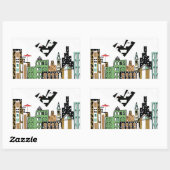 LOVE BIRD IN THE CITY  長方形シール (シート)