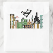 LOVE BIRD IN THE CITY  長方形シール (バッグ)